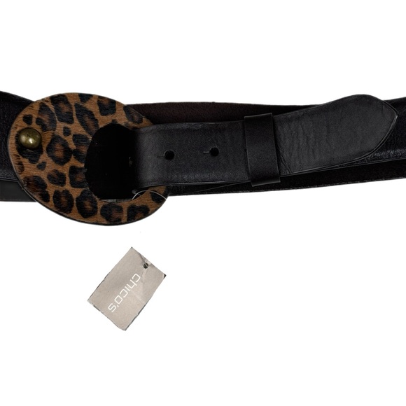 NWT Graciela Pull Back 3 size high hip belt, Leopard, Medium, Genuine leather - Picture 3 of 6